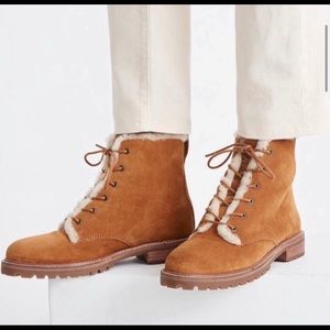 NWT💥 Madewell Clair Suede & Shearling Boots